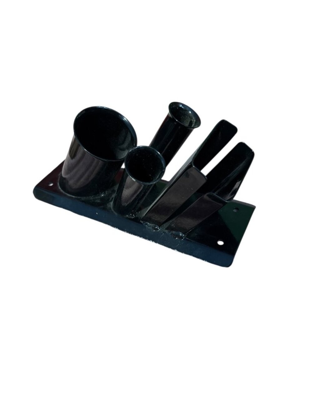 Black Metal Salon Tool Holder Organizer – Wall Mount – Multi Slot Blow Dryer Bru